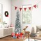 Pre-lit Artificial Christmas Tree Snow-Flocked Slim Pencil X-mas Decor